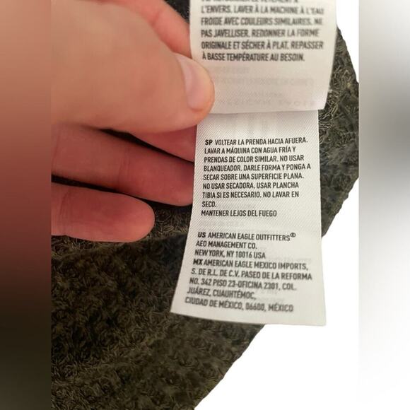 American Eagle Hunter Green Waffle-Knit Comfy Lightweight Basic Tunic-‎ Medium - Picture 10 of 11